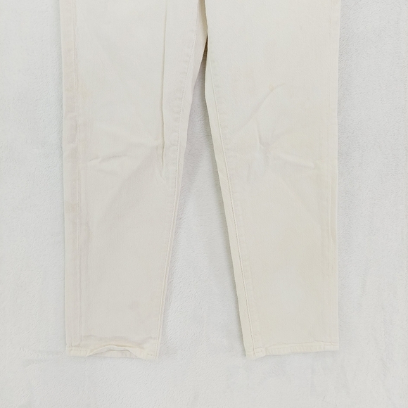 7 for All Mankind Asymetric Straight Leg White Mid Waist Jeans P4959 - Picture 3 of 14